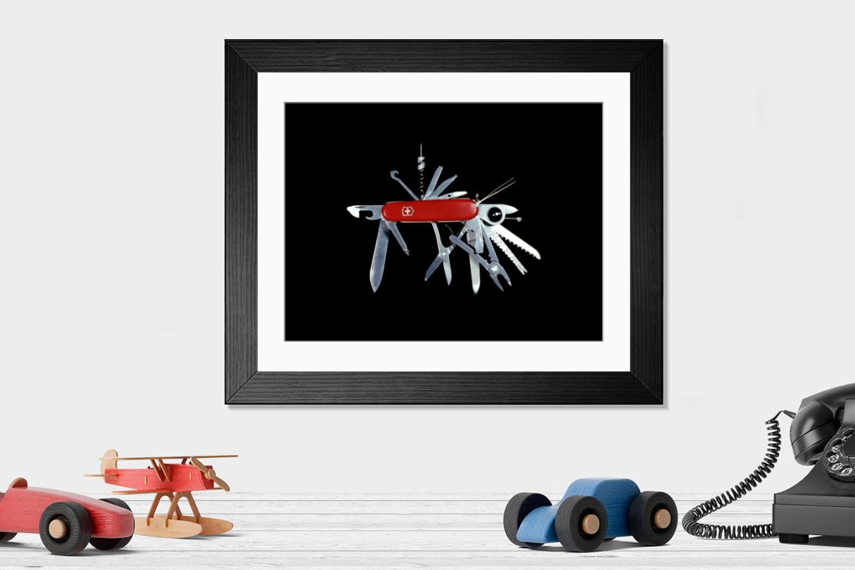 Shown hanging in a room: Modern 14"x12" (36x31cm)