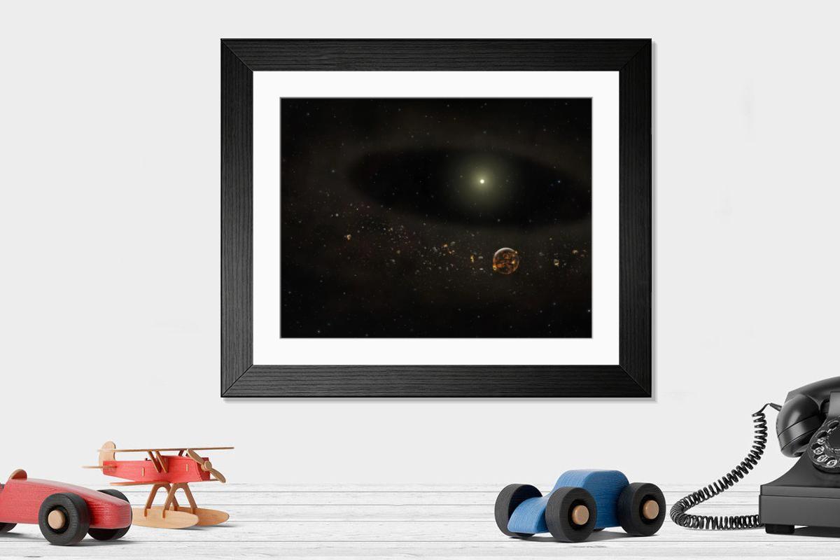 Shown hanging in a room: Modern 14"x12" (36x31cm)