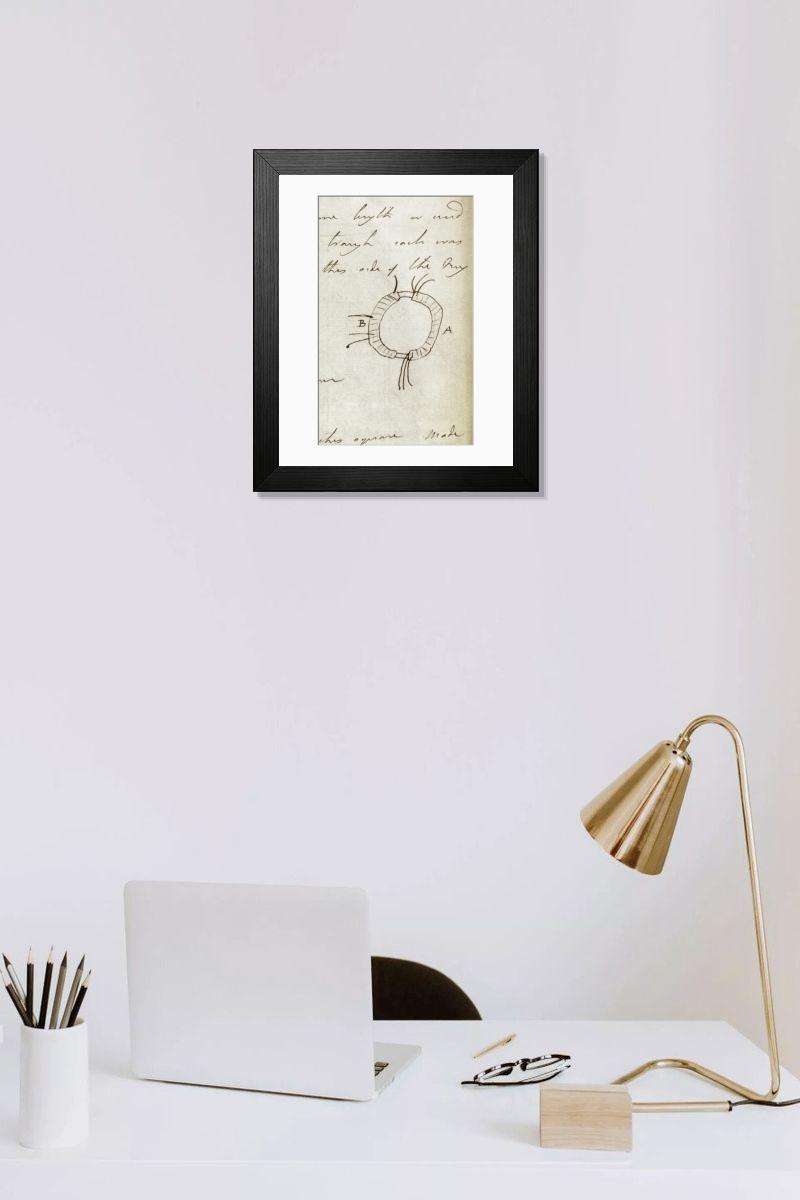 Shown hanging in a room: Modern 14"x12" (36x31cm)
