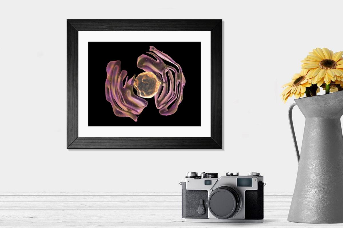 Shown hanging in a room: Modern 14"x12" (36x31cm)
