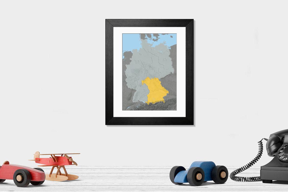 Shown hanging in a room: Modern 14"x12" (36x31cm)