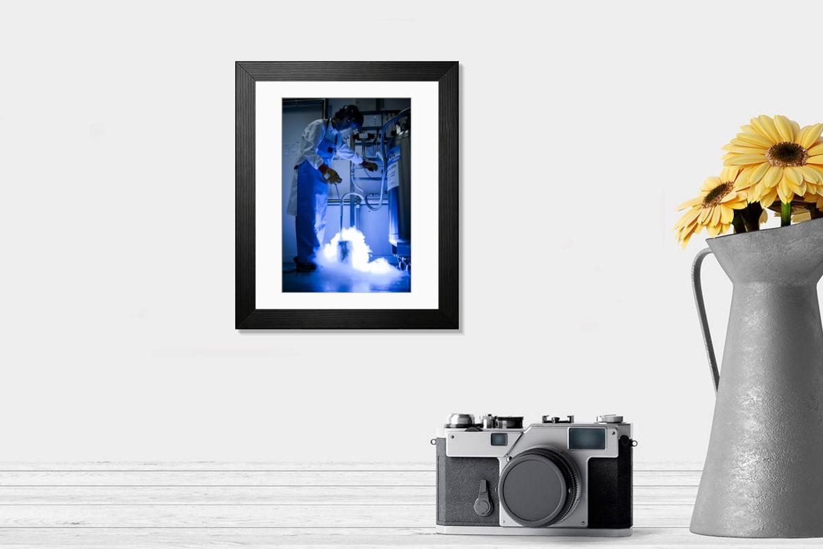 Shown hanging in a room: Modern 14"x12" (36x31cm)