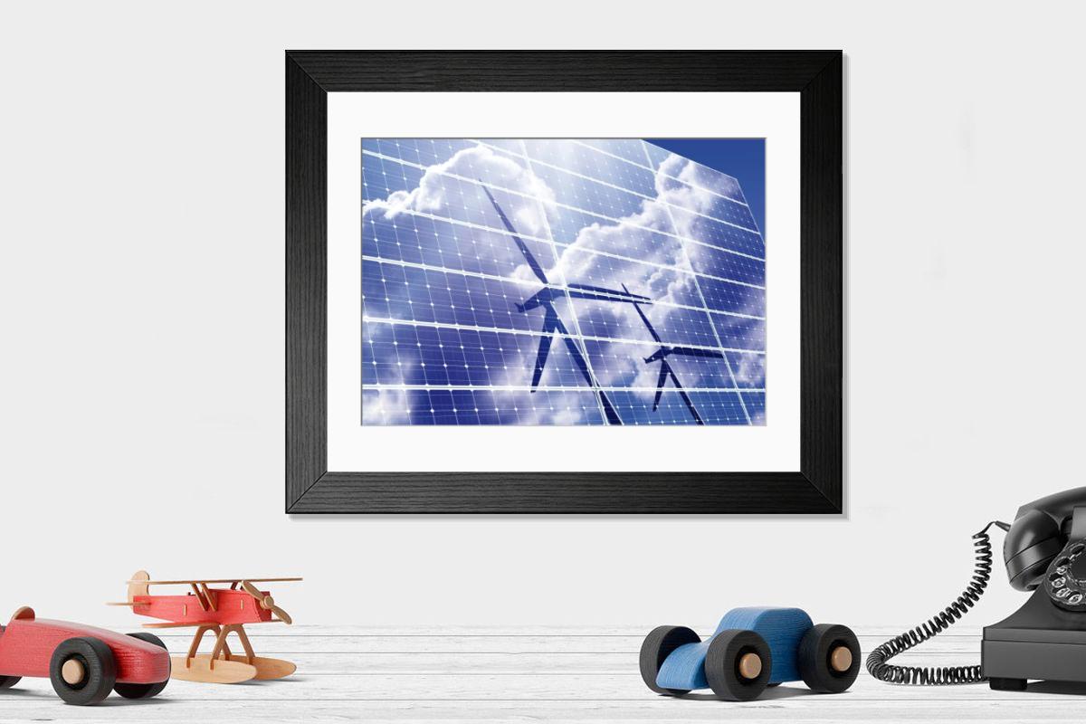 Shown hanging in a room: Modern 14"x12" (36x31cm)