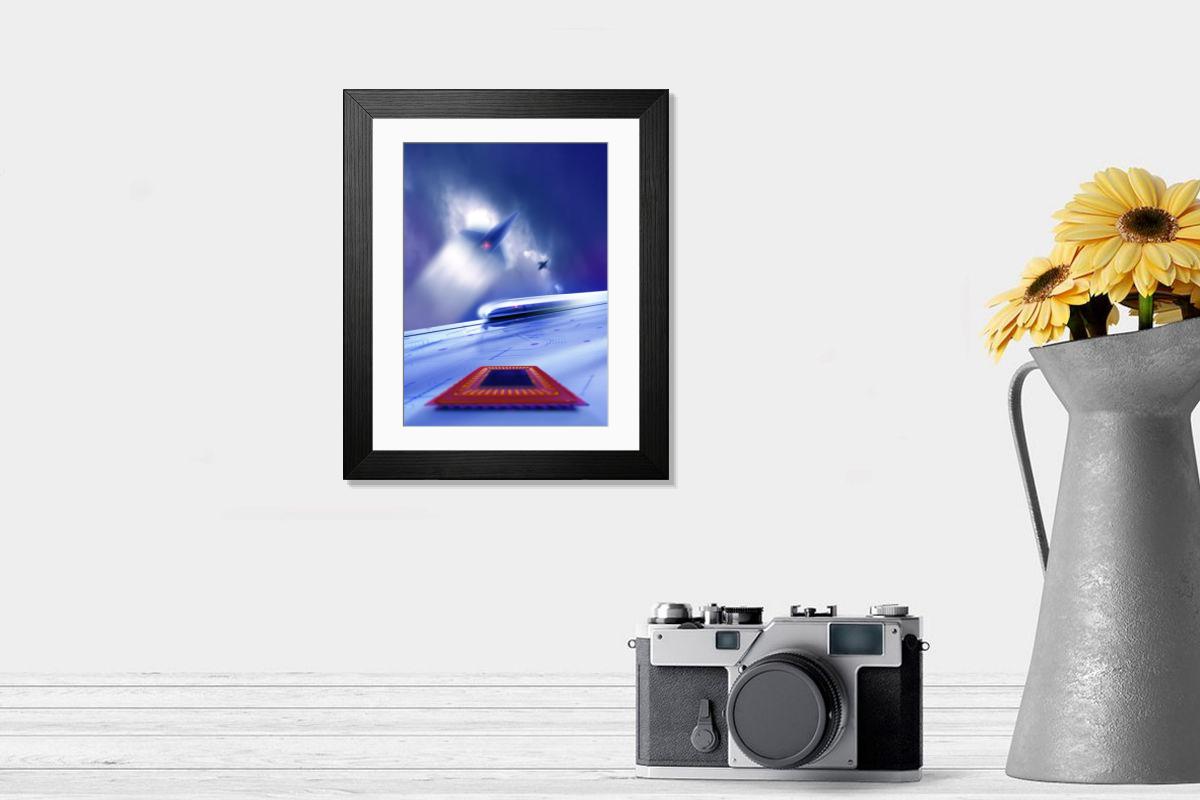 Shown hanging in a room: Modern 14"x12" (36x31cm)