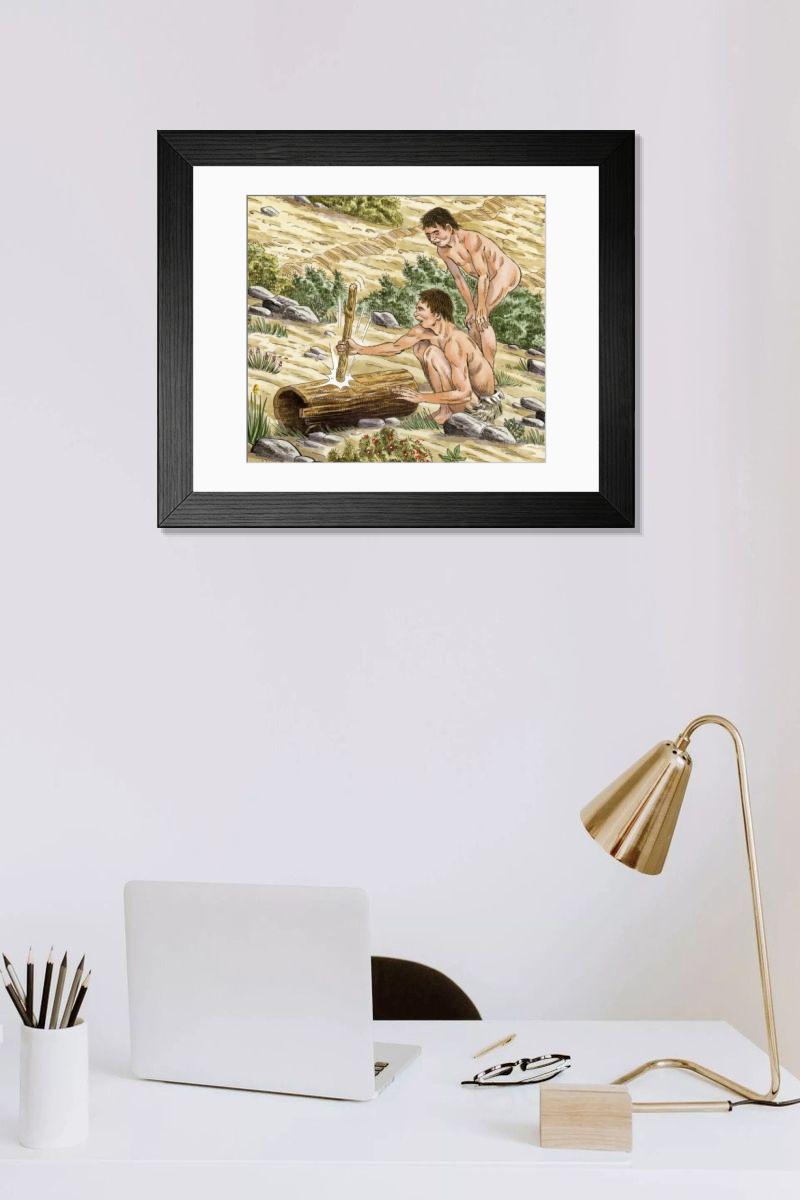 Shown hanging in a room: Modern 14"x12" (36x31cm)