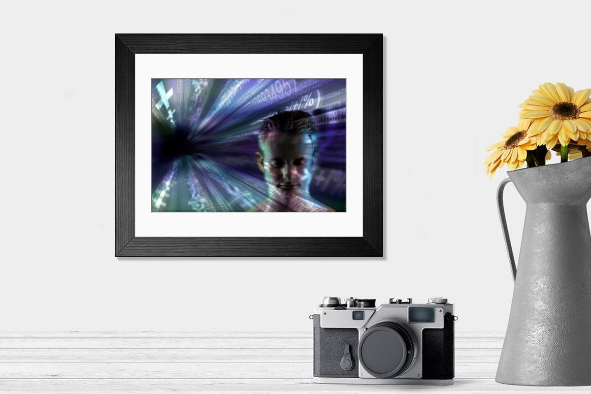 Shown hanging in a room: Modern 14"x12" (36x31cm)