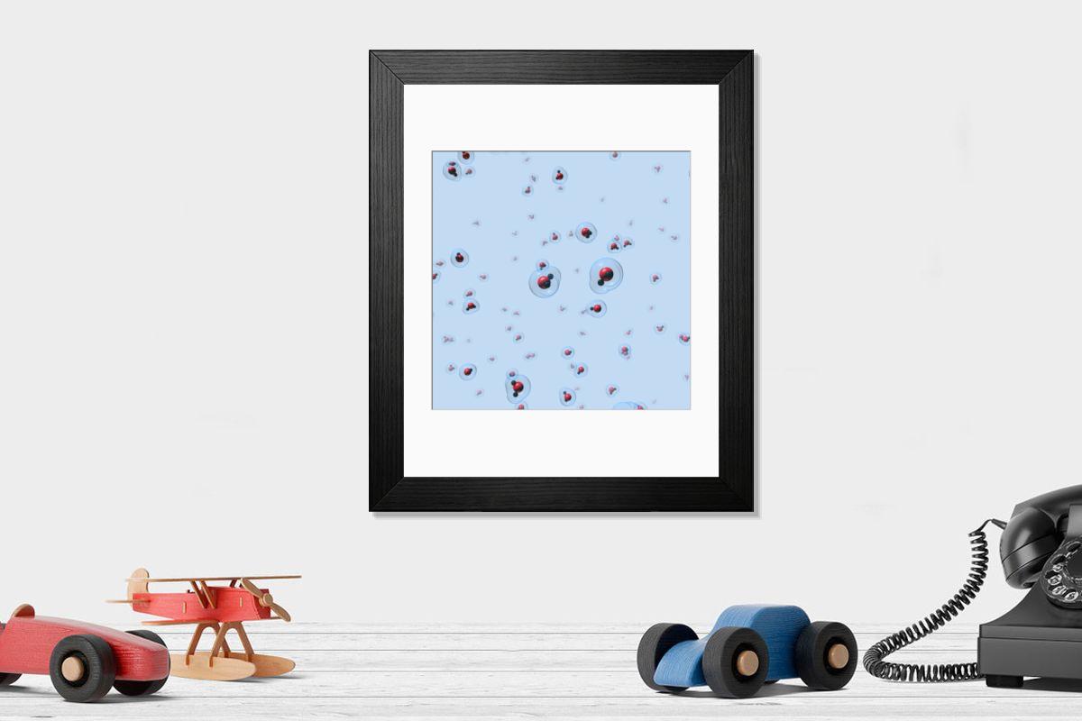 Shown hanging in a room: Modern 14"x12" (36x31cm)