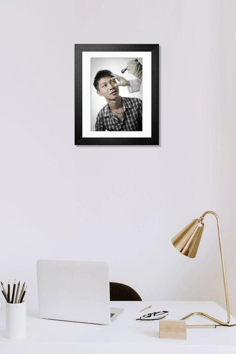 Shown hanging in a room: Modern 14"x12" (36x31cm)