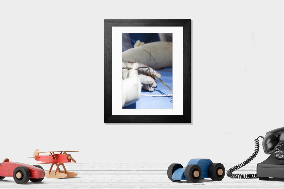 Shown hanging in a room: Modern 14"x12" (36x31cm)