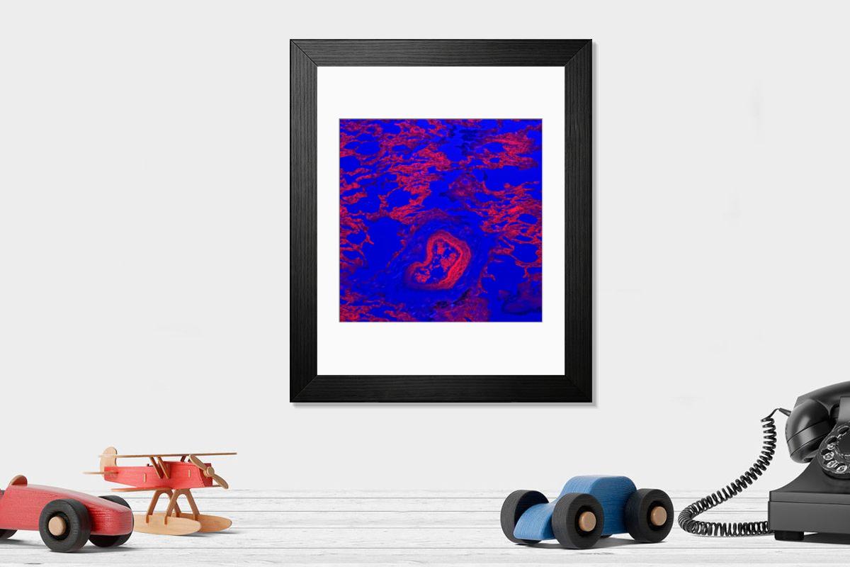 Shown hanging in a room: Modern 14"x12" (36x31cm)