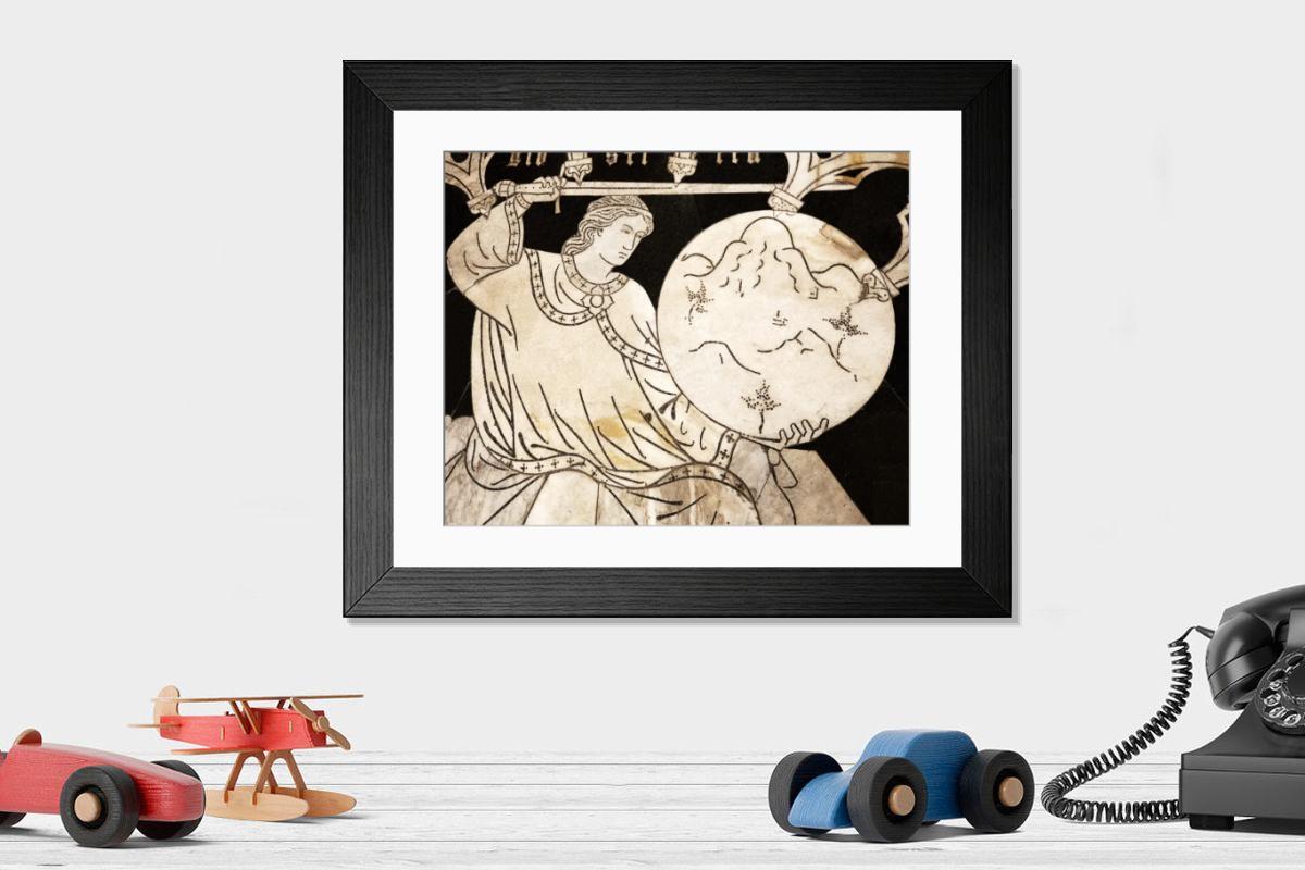 Shown hanging in a room: Modern 14"x12" (36x31cm)