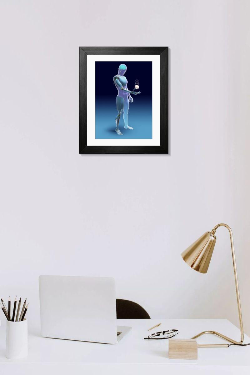 Shown hanging in a room: Modern 14"x12" (36x31cm)