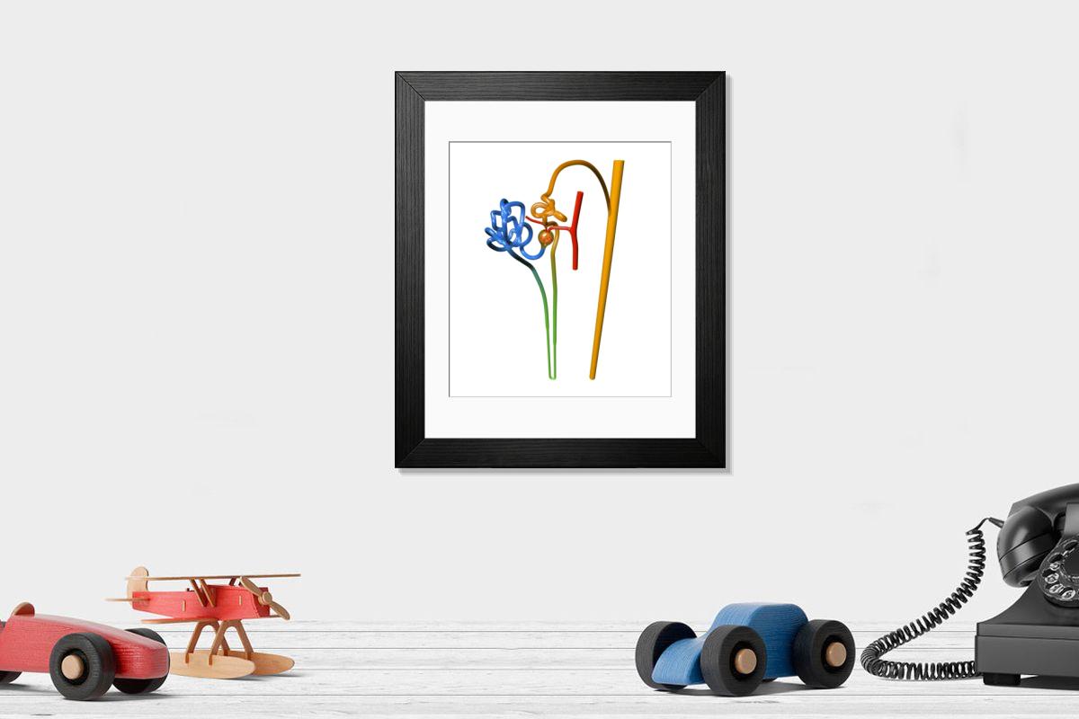 Shown hanging in a room: Modern 14"x12" (36x31cm)