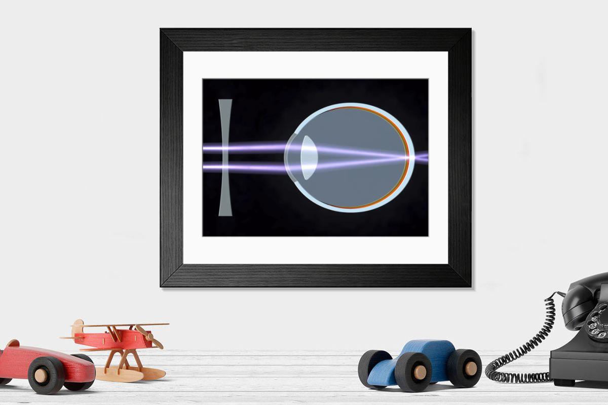 Shown hanging in a room: Modern 14"x12" (36x31cm)