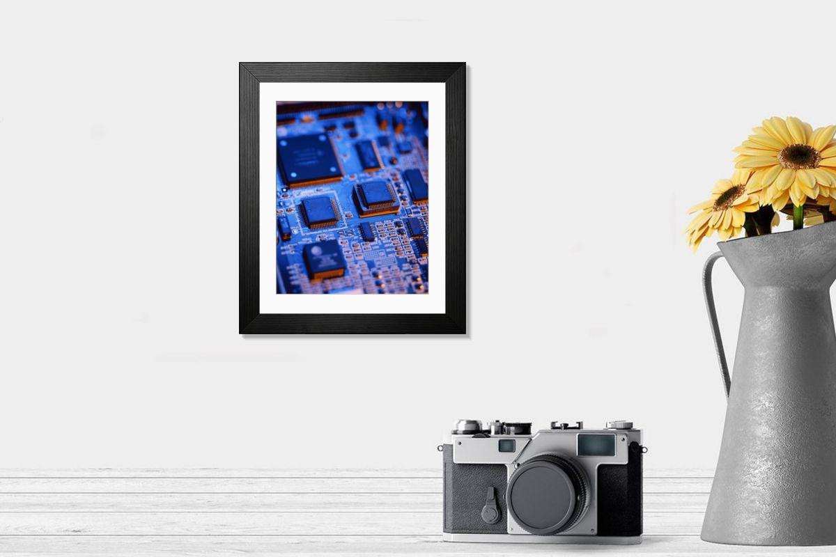 Shown hanging in a room: Modern 14"x12" (36x31cm)