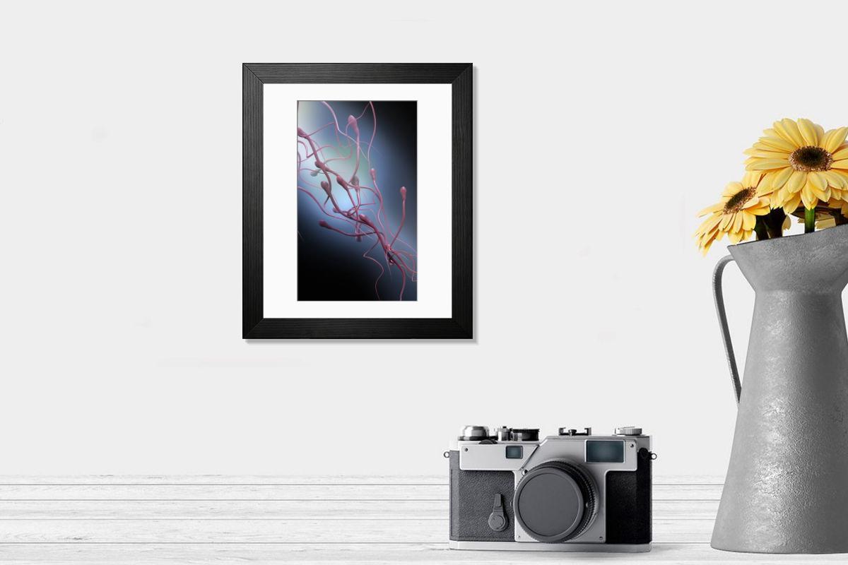 Shown hanging in a room: Modern 14"x12" (36x31cm)