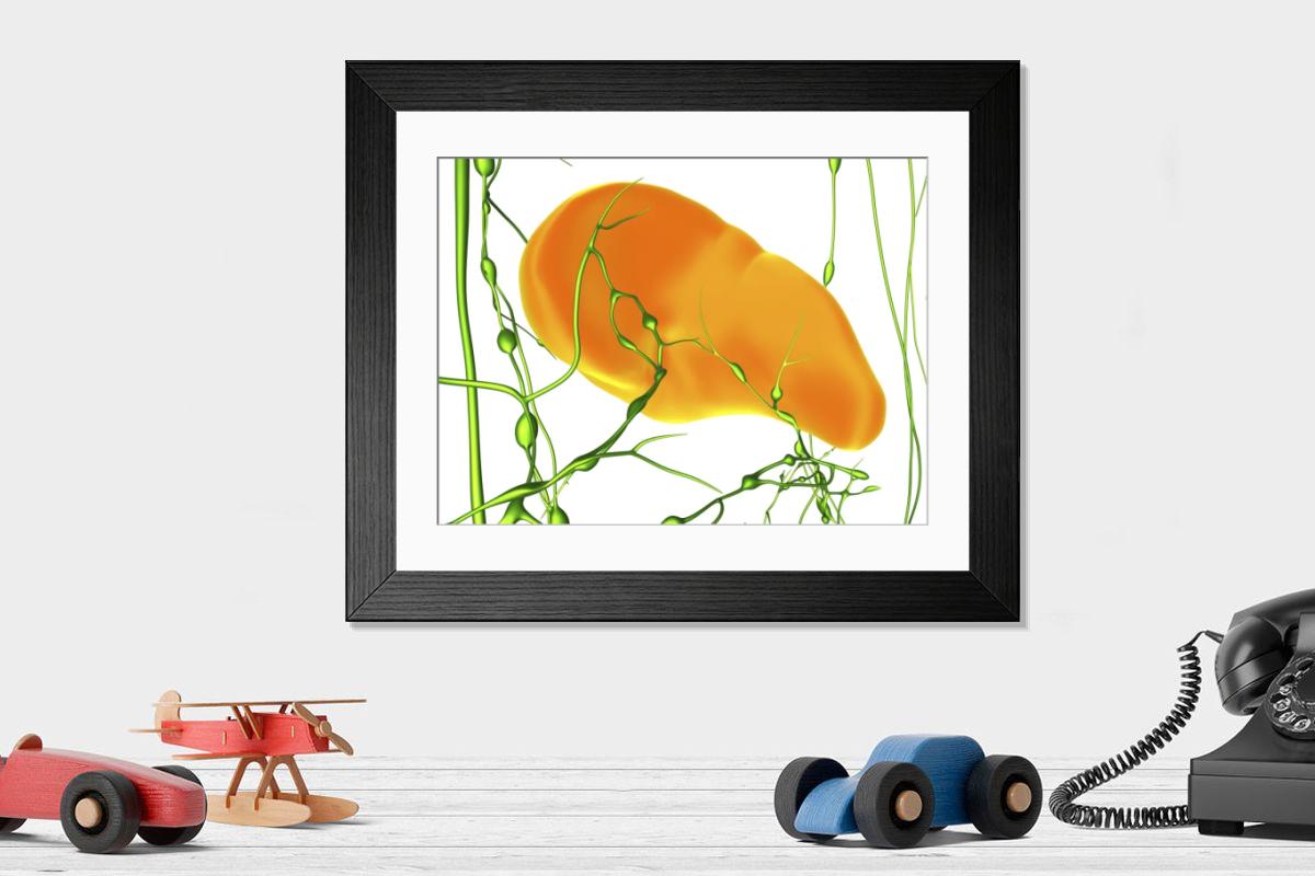 Shown hanging in a room: Modern 14"x12" (36x31cm)