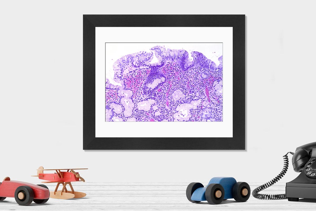 Shown hanging in a room: Modern 14"x12" (36x31cm)