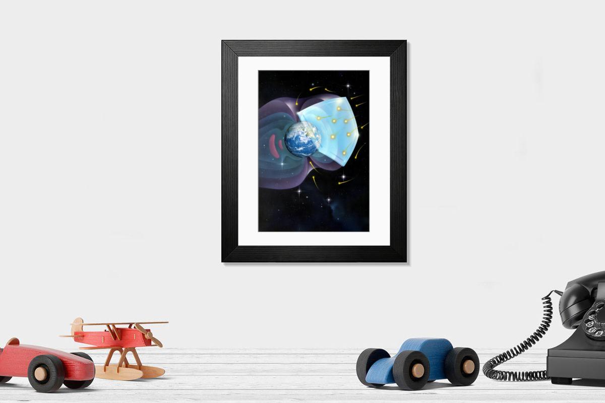 Shown hanging in a room: Modern 14"x12" (36x31cm)