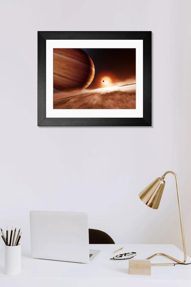 Shown hanging in a room: Modern 14"x12" (36x31cm)