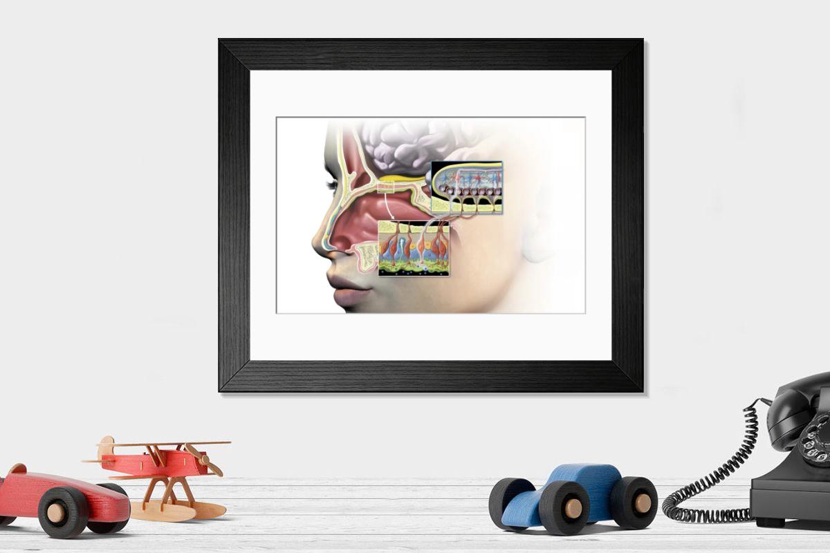 Shown hanging in a room: Modern 14"x12" (36x31cm)
