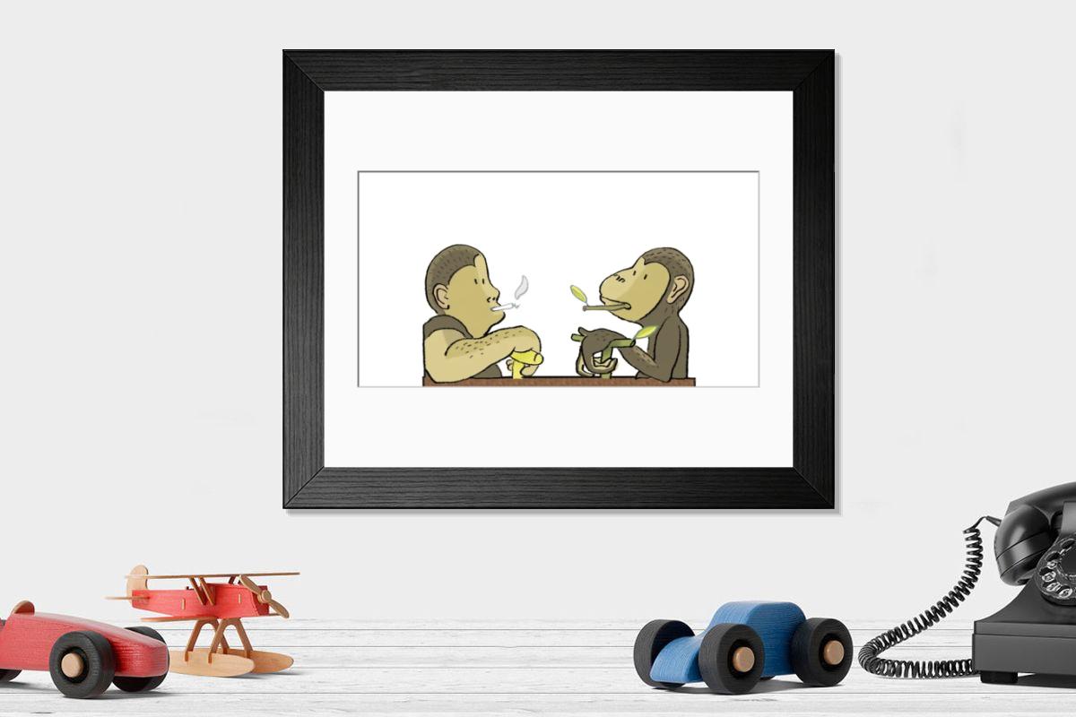 Shown hanging in a room: Modern 14"x12" (36x31cm)