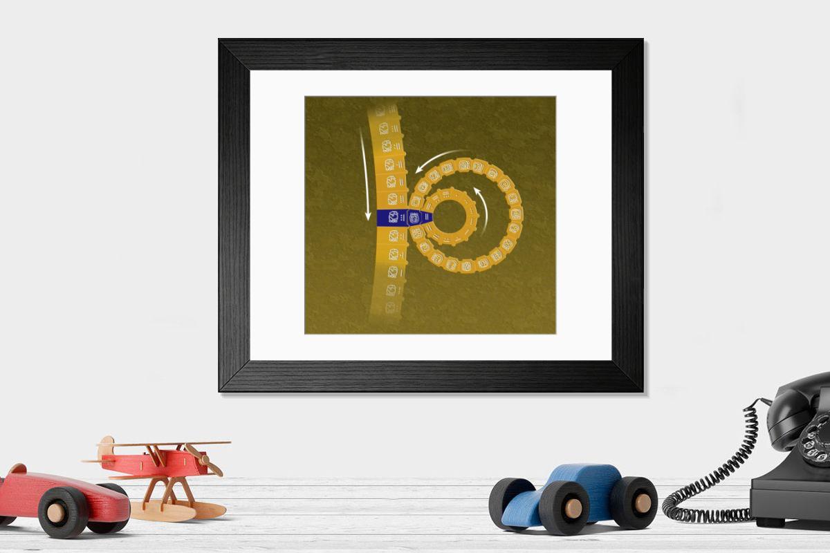 Shown hanging in a room: Modern 14"x12" (36x31cm)