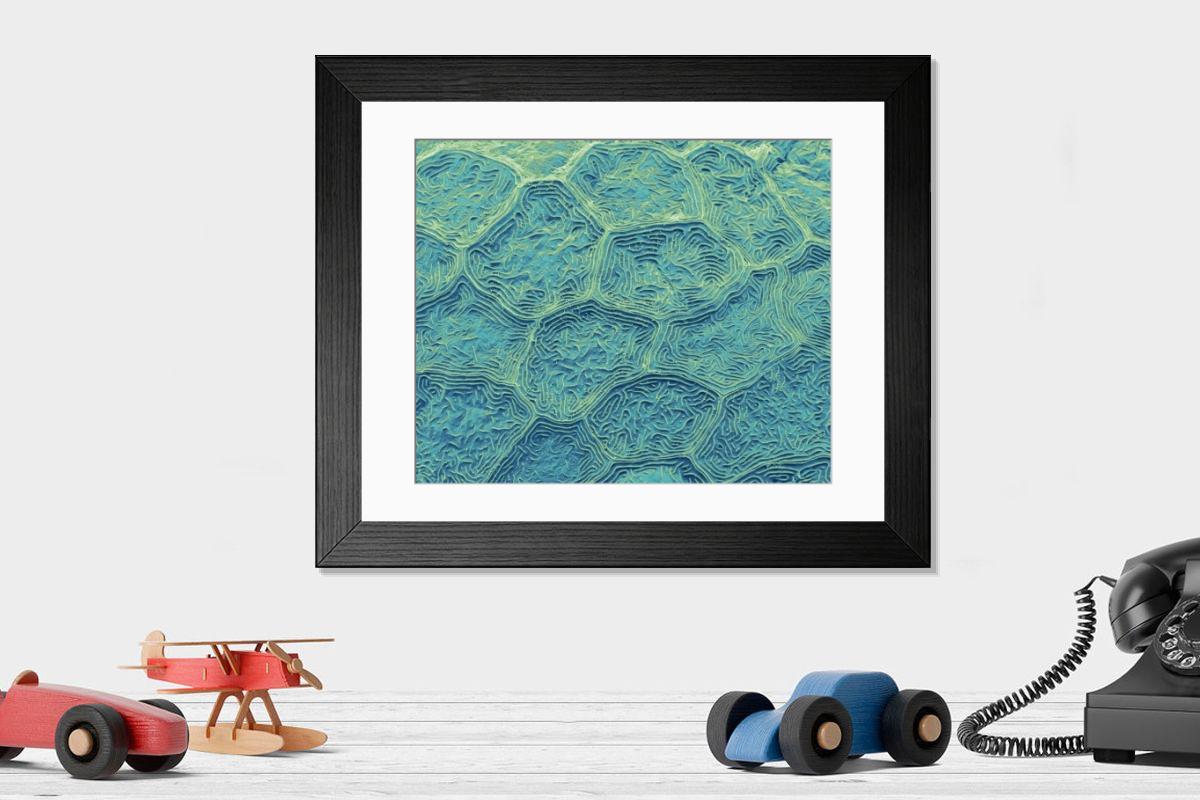 Shown hanging in a room: Modern 14"x12" (36x31cm)