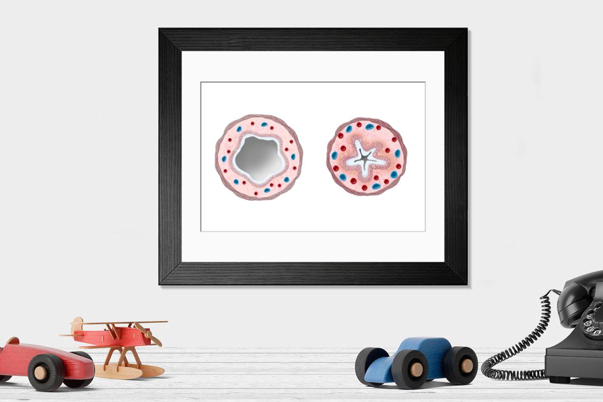 Shown hanging in a room: Modern 14"x12" (36x31cm)