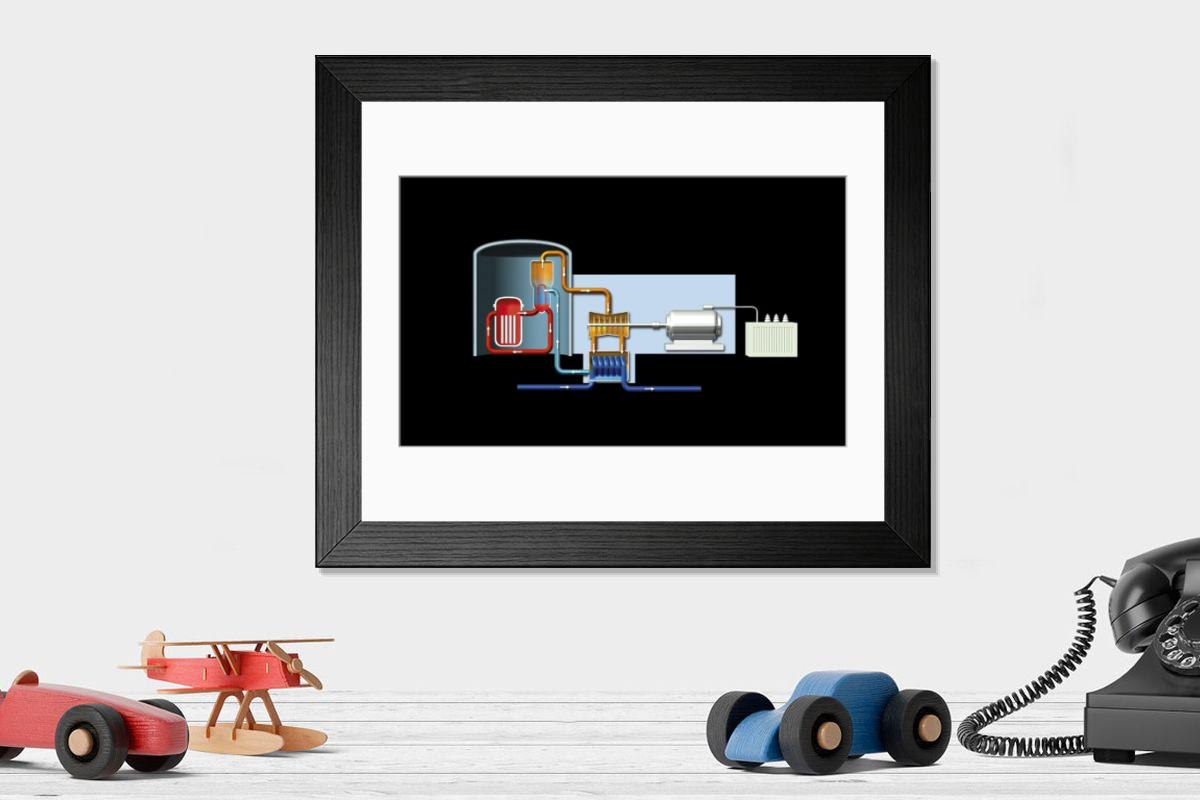 Shown hanging in a room: Modern 14"x12" (36x31cm)