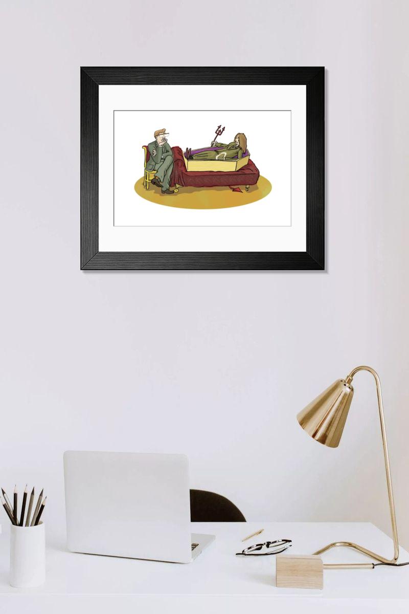 Shown hanging in a room: Modern 14"x12" (36x31cm)