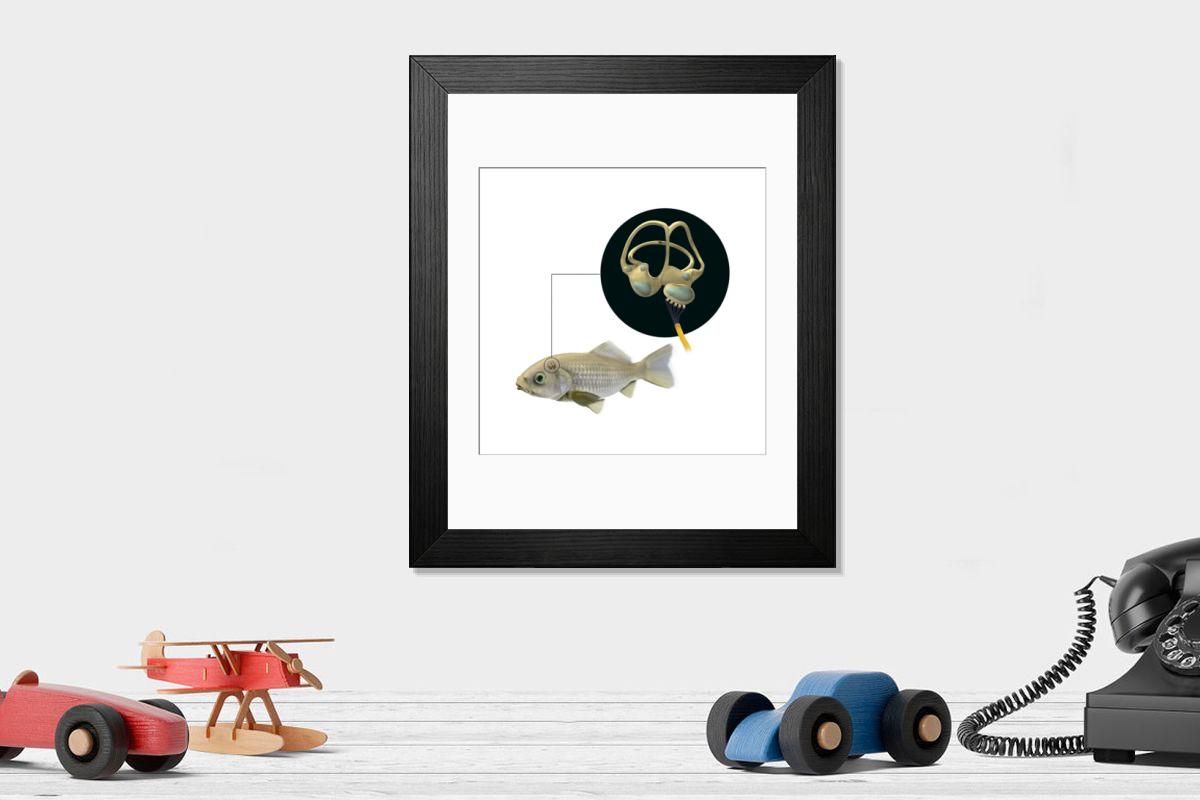 Shown hanging in a room: Modern 14"x12" (36x31cm)