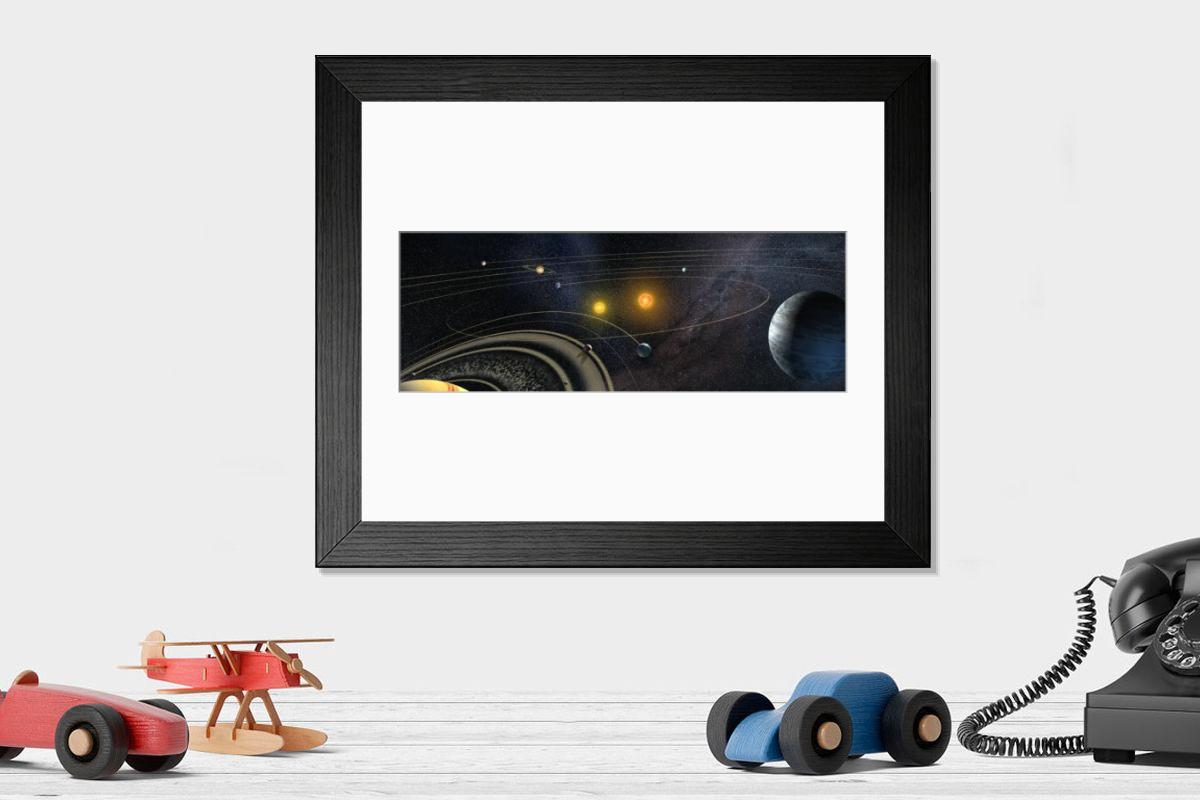 Shown hanging in a room: Modern 14"x12" (36x31cm)