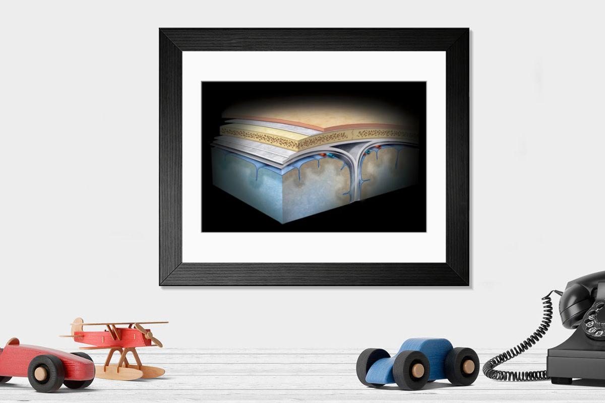Shown hanging in a room: Modern 14"x12" (36x31cm)