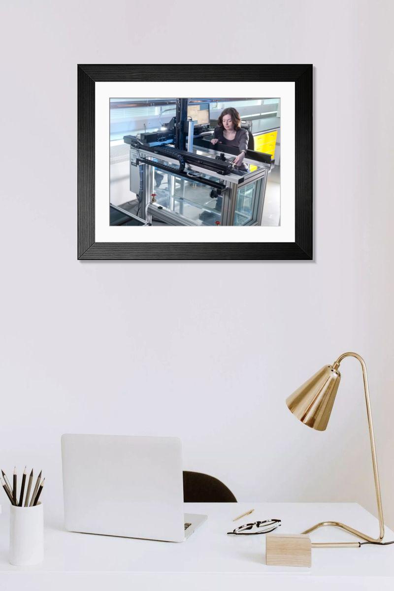 Shown hanging in a room: Modern 14"x12" (36x31cm)
