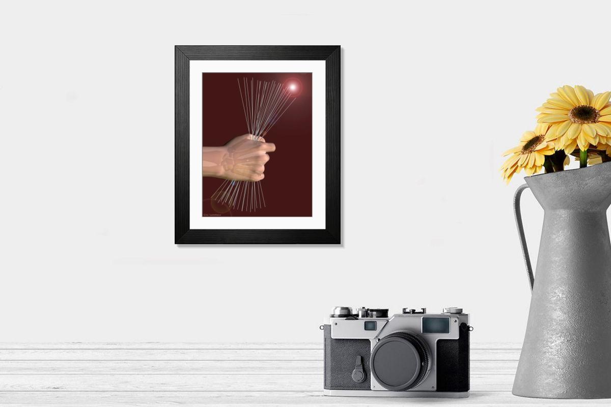 Shown hanging in a room: Modern 14"x12" (36x31cm)