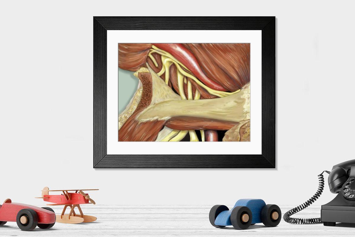 Shown hanging in a room: Modern 14"x12" (36x31cm)