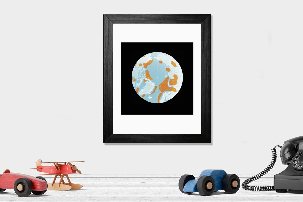 Shown hanging in a room: Modern 14"x12" (36x31cm)