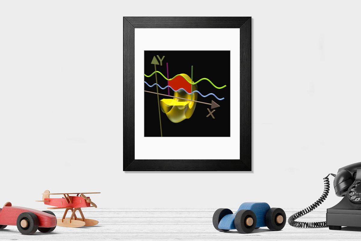 Shown hanging in a room: Modern 14"x12" (36x31cm)
