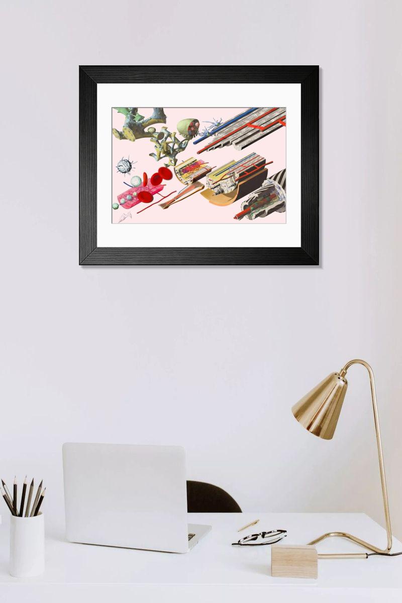 Shown hanging in a room: Modern 14"x12" (36x31cm)