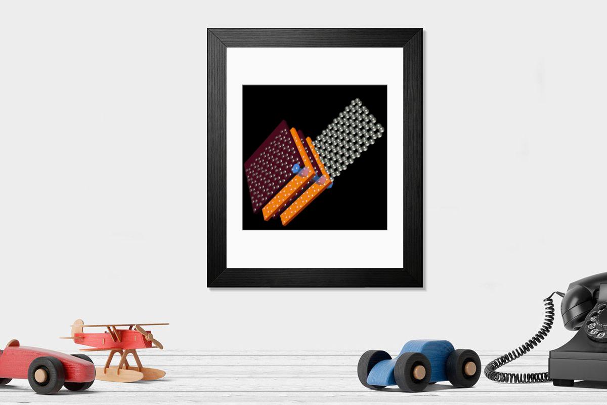 Shown hanging in a room: Modern 14"x12" (36x31cm)