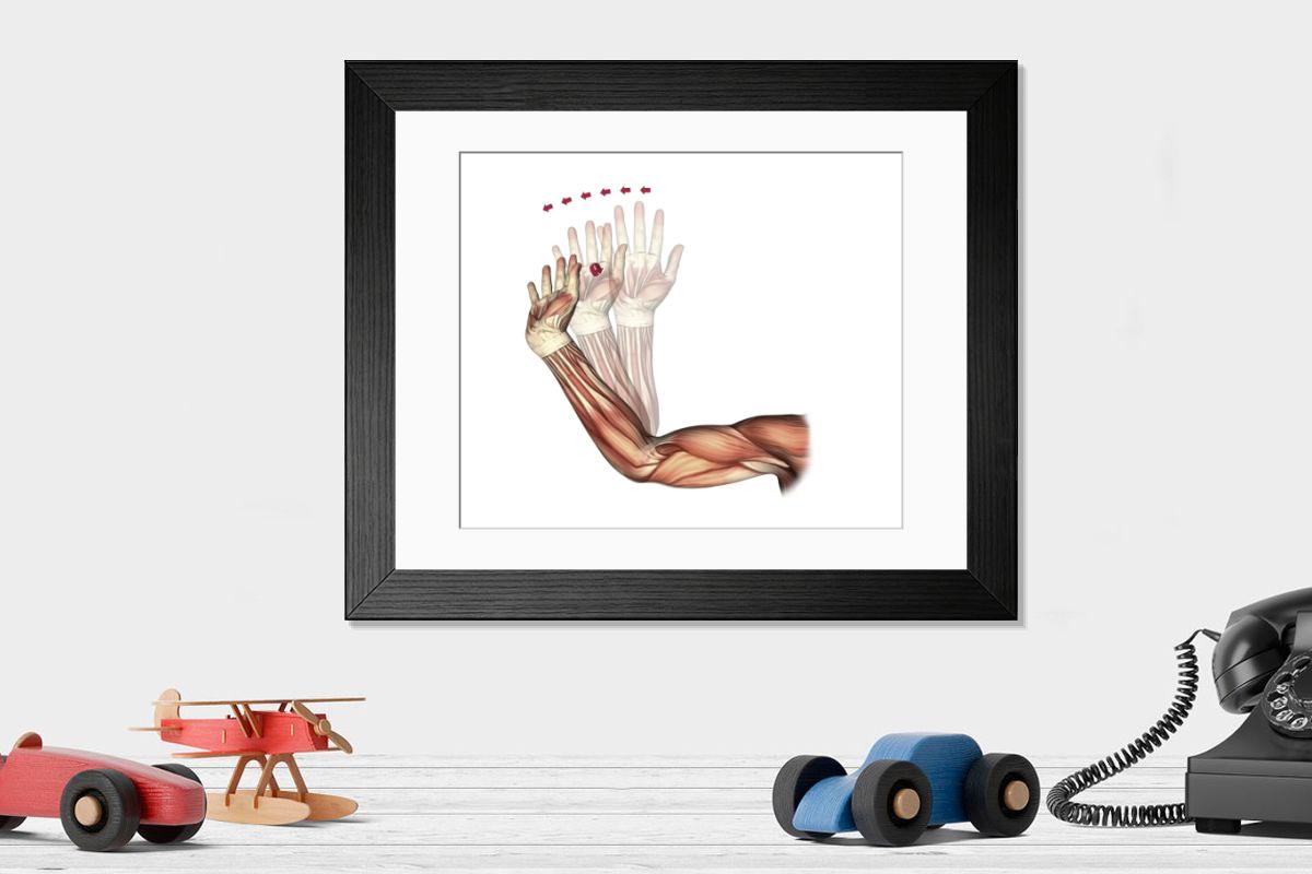 Shown hanging in a room: Modern 14"x12" (36x31cm)