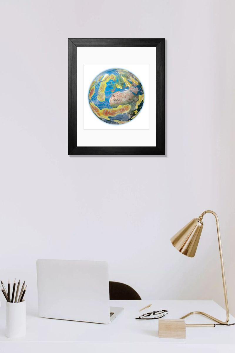 Shown hanging in a room: Modern 14"x12" (36x31cm)