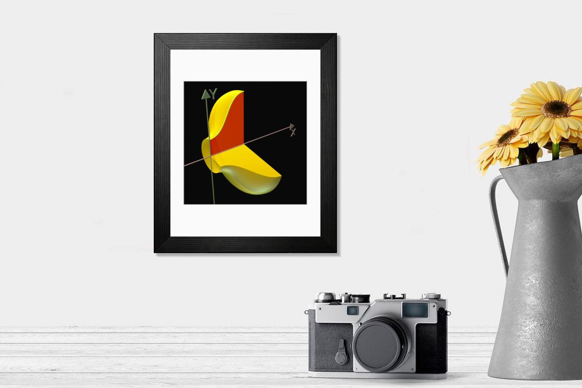 Shown hanging in a room: Modern 14"x12" (36x31cm)