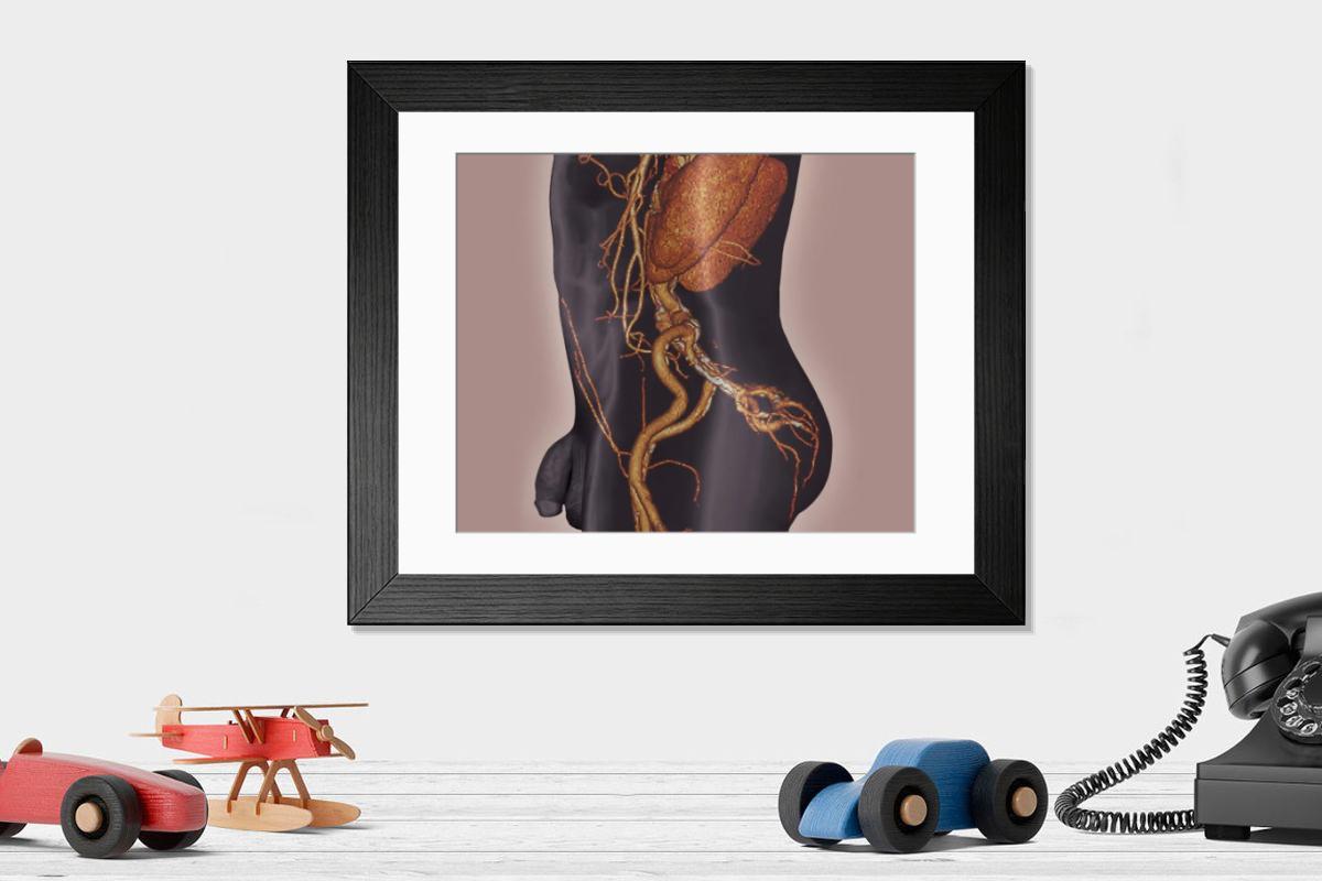 Shown hanging in a room: Modern 14"x12" (36x31cm)