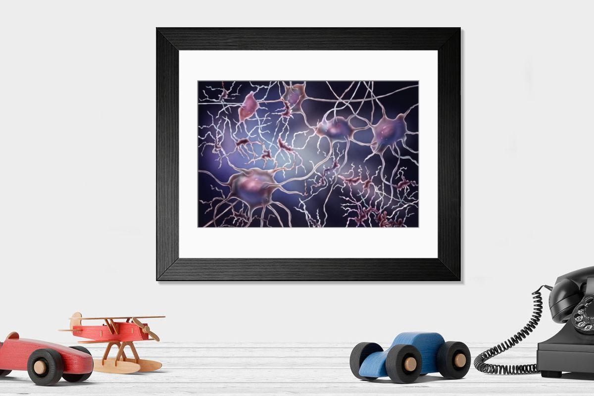 Shown hanging in a room: Modern 14"x12" (36x31cm)