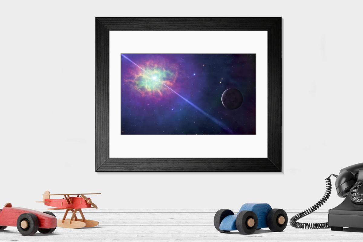 Shown hanging in a room: Modern 14"x12" (36x31cm)