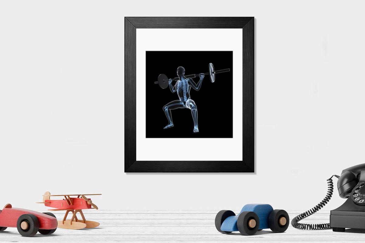 Shown hanging in a room: Modern 14"x12" (36x31cm)