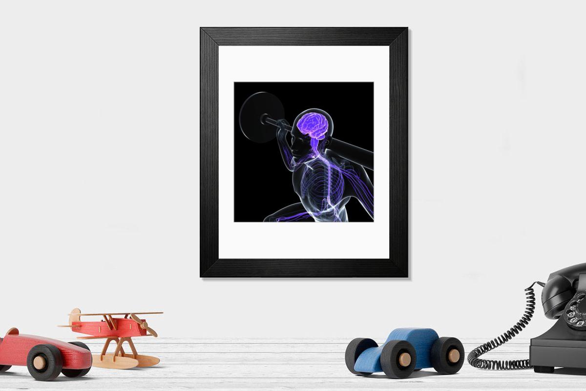 Shown hanging in a room: Modern 14"x12" (36x31cm)