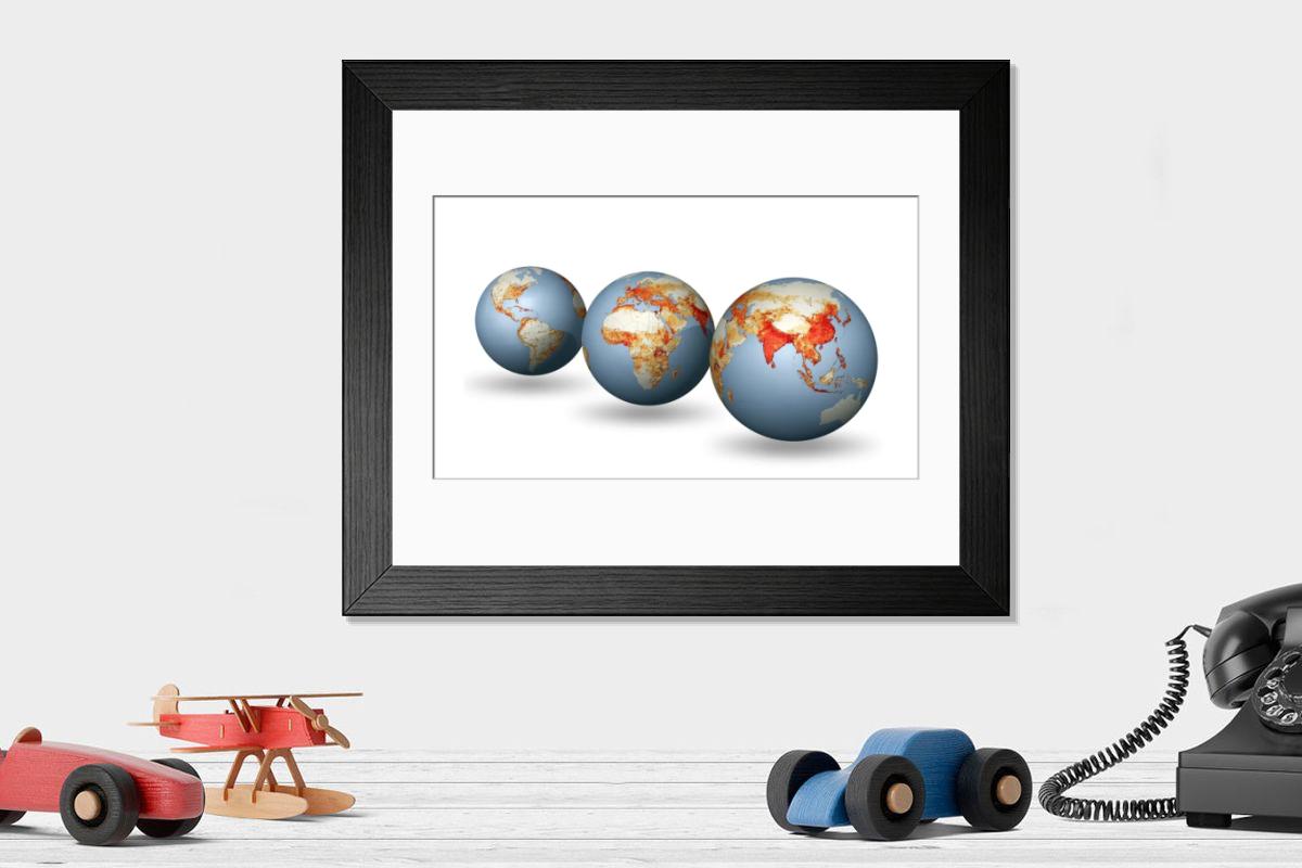 Shown hanging in a room: Modern 14"x12" (36x31cm)